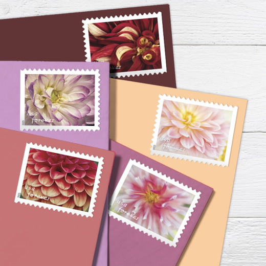 USPS Delightful Dahlias Forever Stamps Booklet of 20
