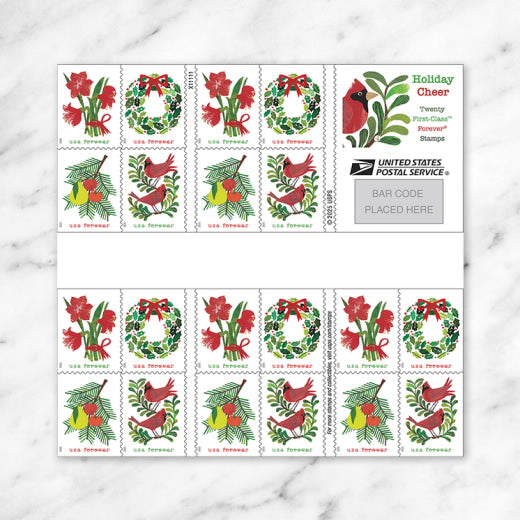 USPS Holiday Cheer Forever Stamps Booklet of 20