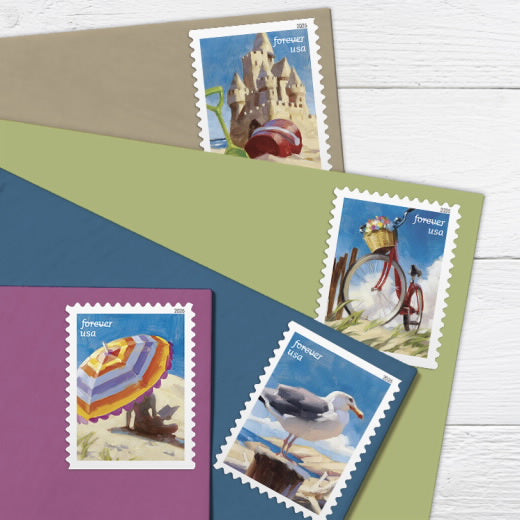 USPS A Day at the Beach Forever Stamps Booklet of 20
