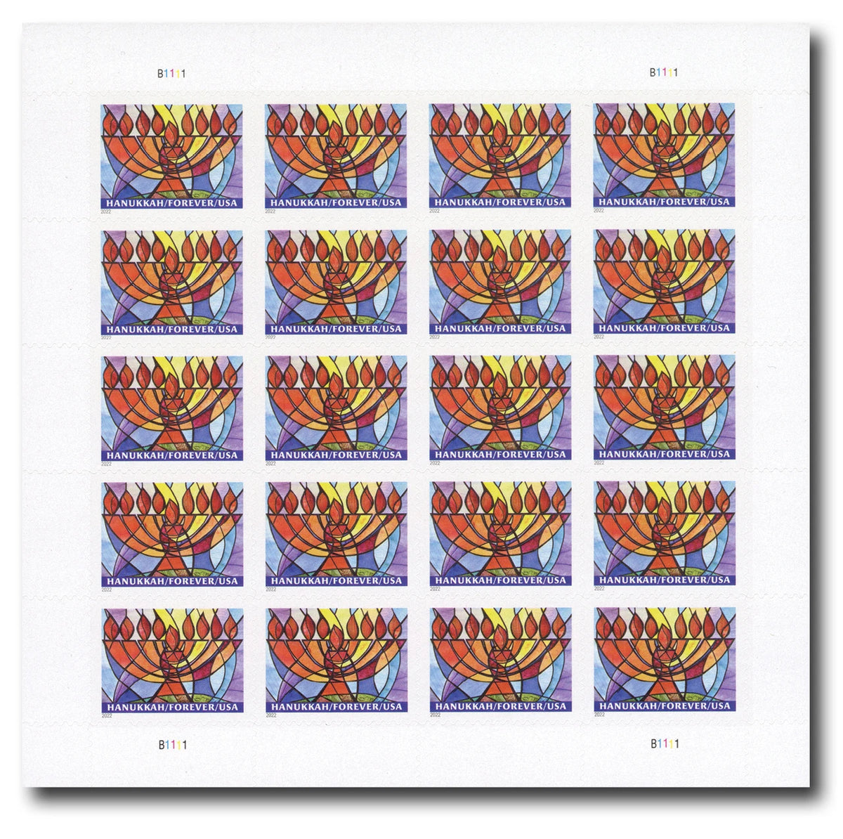 USPS 2022 Hanukkah Forever Stamps Sheet of 20 - Mint (Scott #5739)