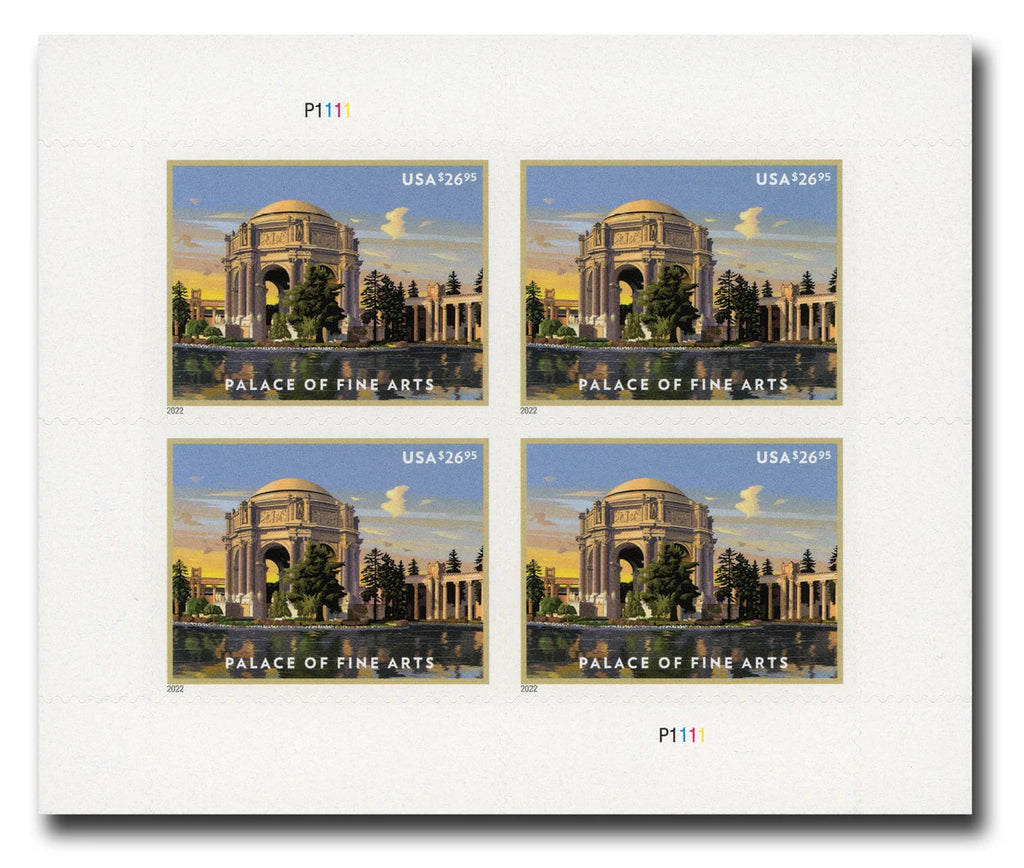 USPS "Palace of Fine Arts" commemorative stamps, set of four.