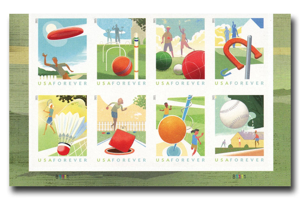 USPS Backyard Games Forever Stamps Sheet of 16
