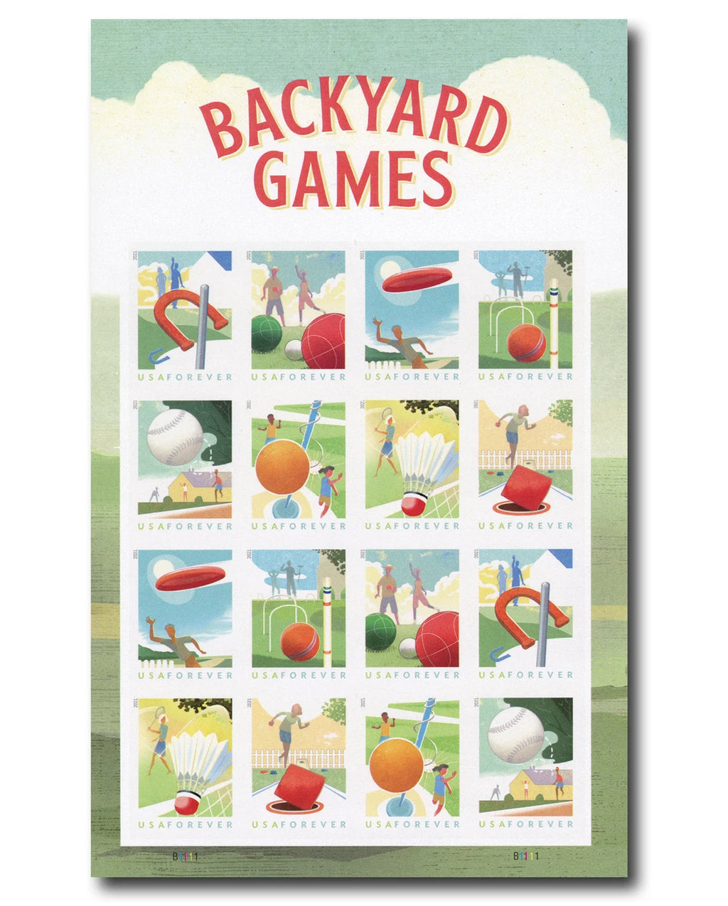 USPS Backyard Games Forever Stamps Sheet of 16
