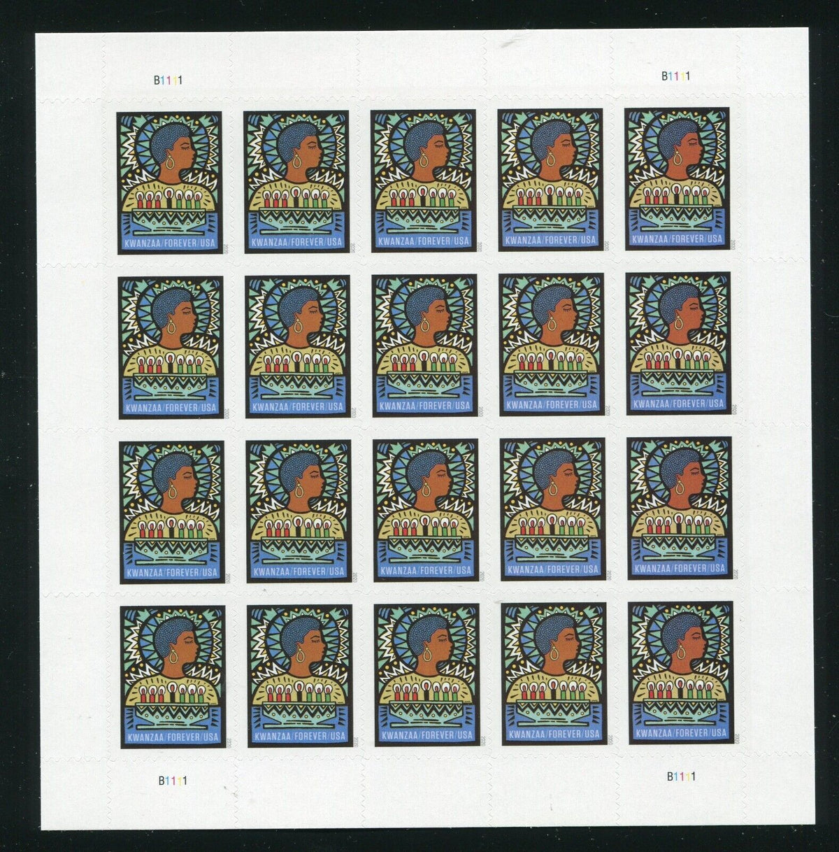 USPS 2020 Kwanzaa Forever Stamps Sheet of 20 - Mint (Scott #5531)