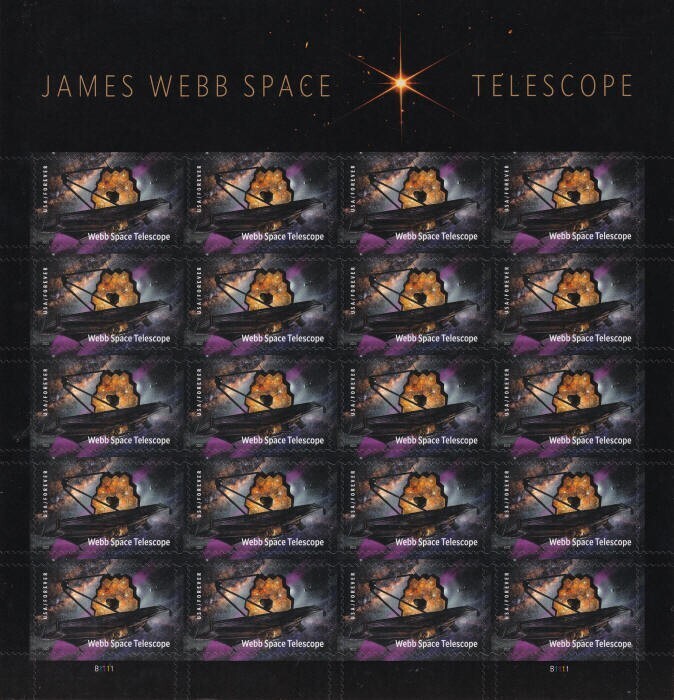 USPS 2022 James Webb Space Telescope Forever Stamps Sheet of 20 - Mint (Scott #5720)