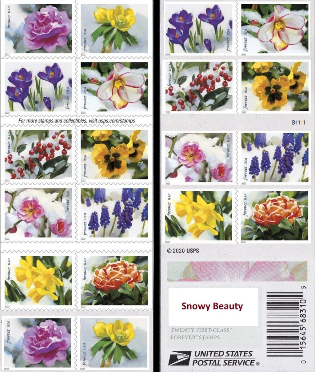 2022 USPS Snowy Beauty Forever Stamps Booklet of 20