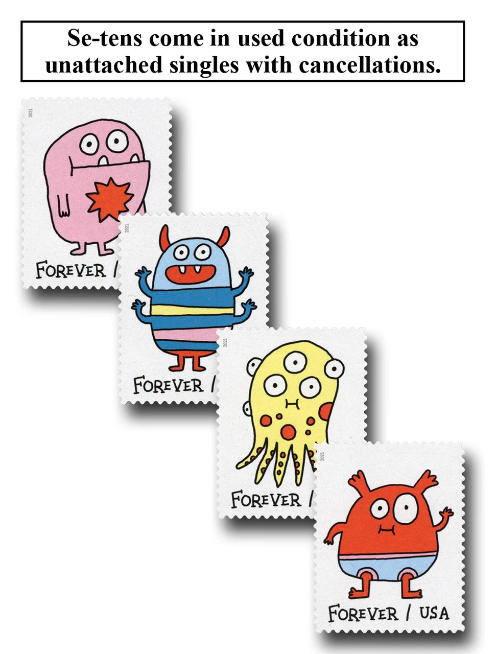 USPS Message Monsters Forever Stamps Sheet of 20