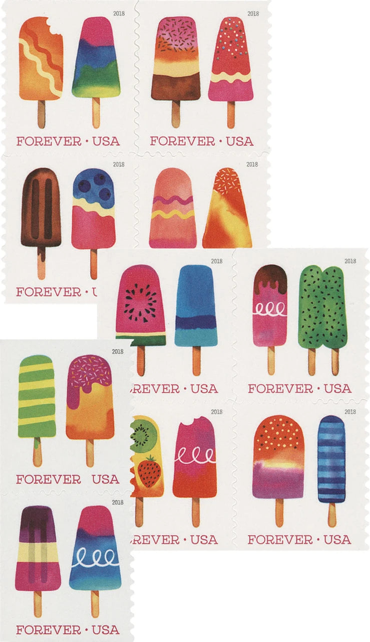 USPS Frozen Treats Forever Stamps Booklet of 20