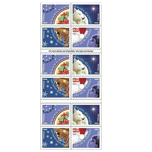 2017 USPS Christmas Carols Forever Stamps Booklet of 20 (4 Designs)
