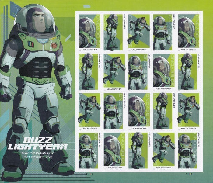 USPS 2022 Go Beyond Buzz Lightyear Forever Stamps Sheet of 20 - Mint (4 Designs, Scott #5709-5712)
