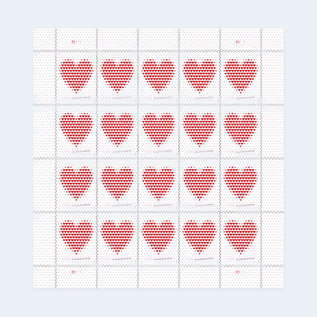 USPS 2020 Made of Hearts Forever Stamps Sheet of 20 - Mint (Scott #5431)