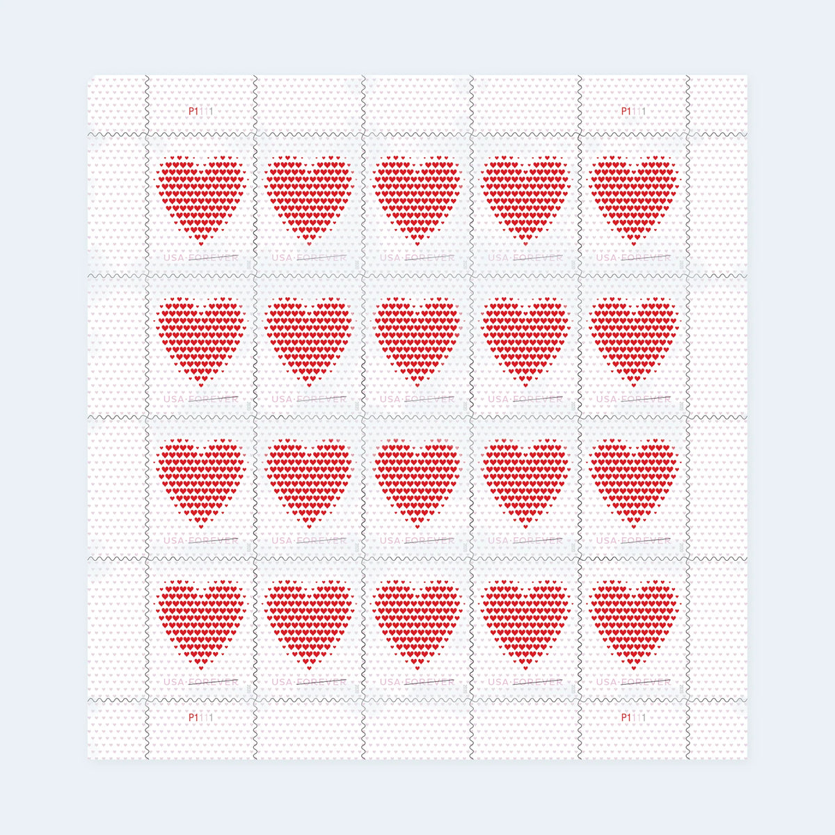 USPS 2020 Made of Hearts Forever Stamps Sheet of 20 - Mint (Scott #5431)