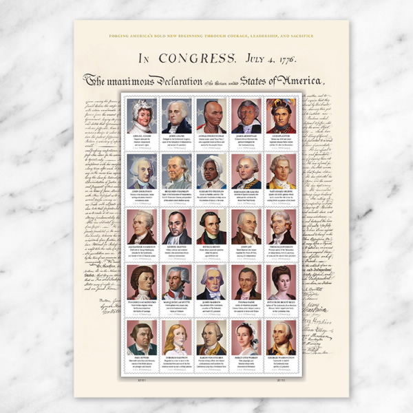 USPS Declaration of Independence Signers Stamp Sheet - 250th Anniversary