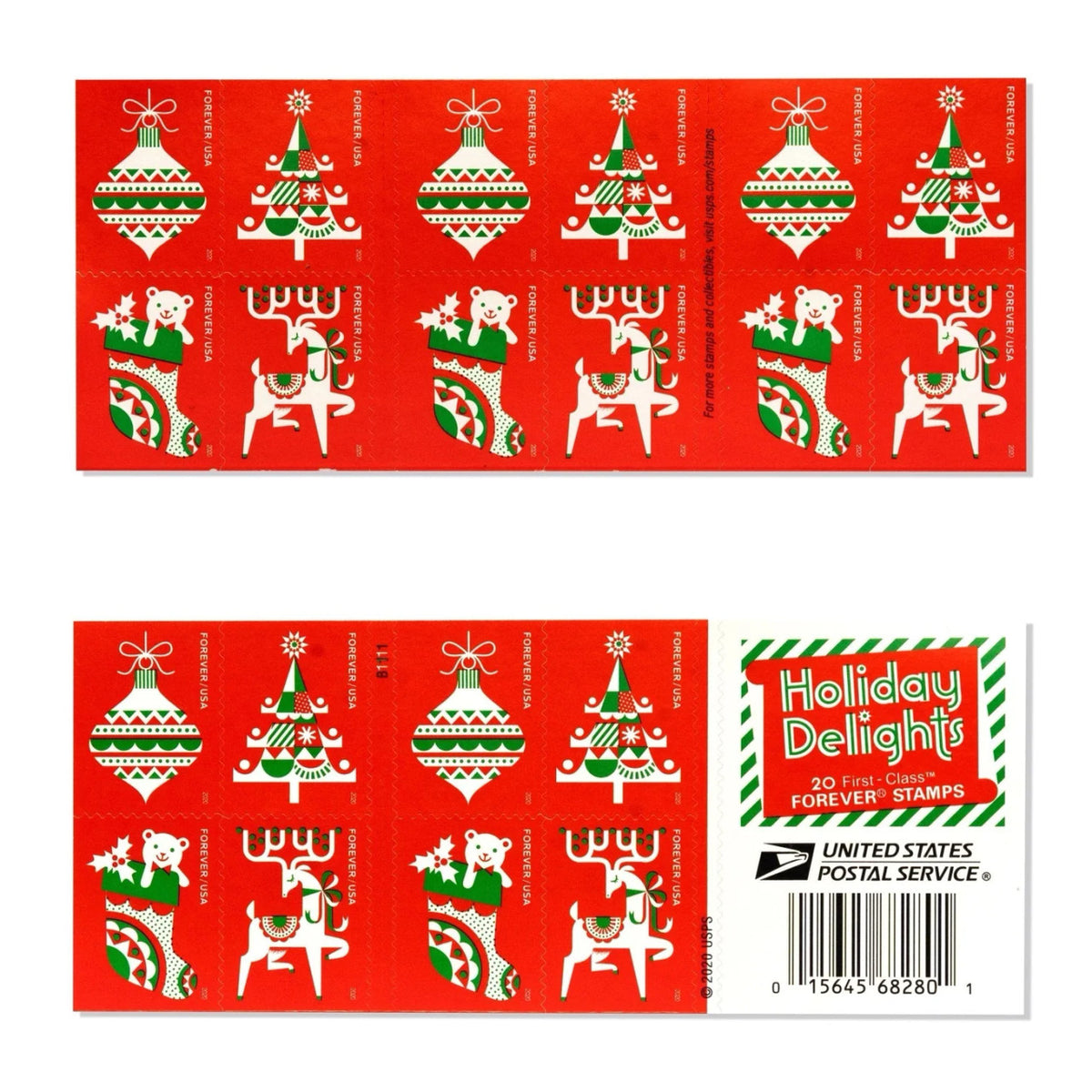 USPS Holiday Delights Forever Stamps Booklet of 20