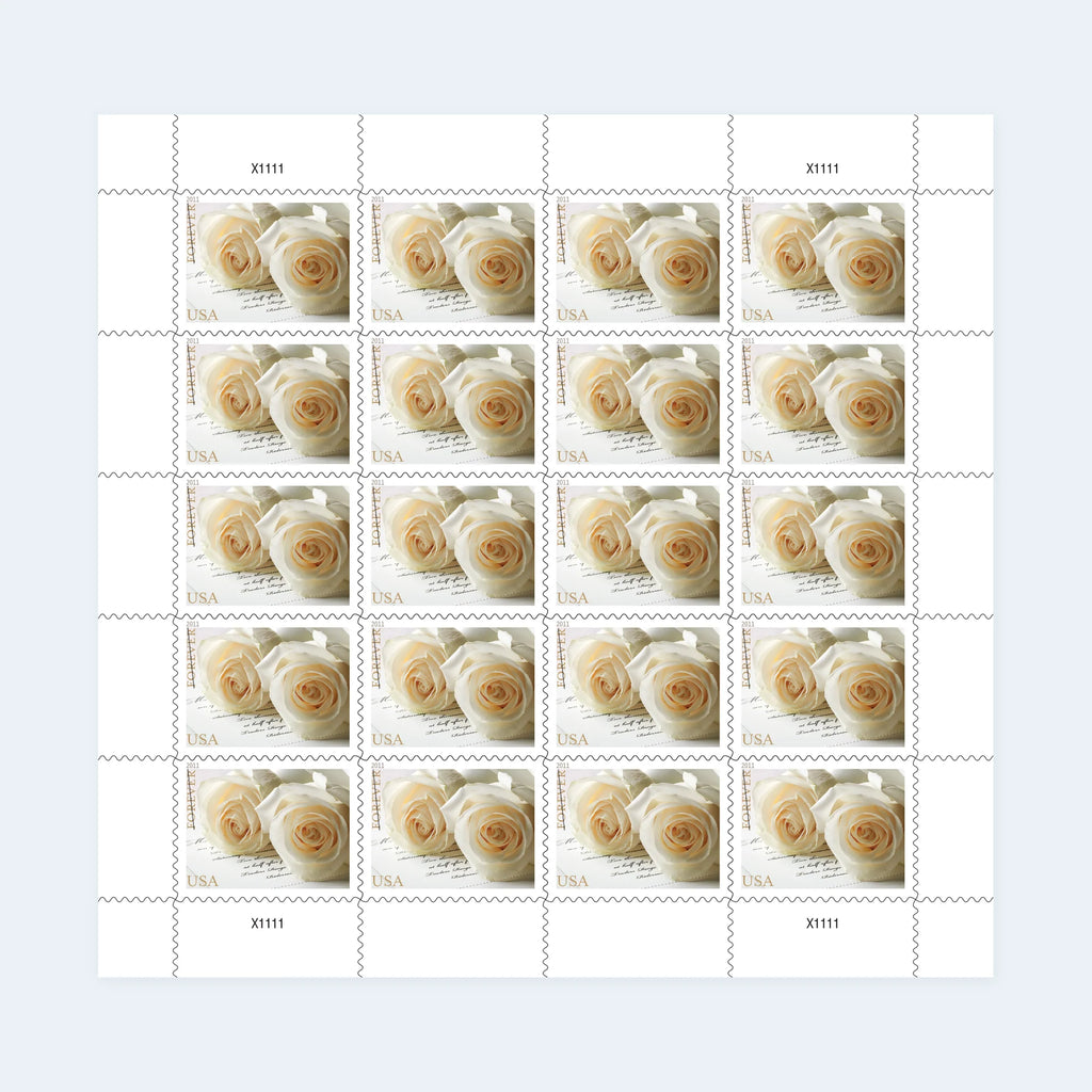 USPS 2011 Wedding Roses Forever Stamps Sheet of 20 - Mint (Scott #4520)