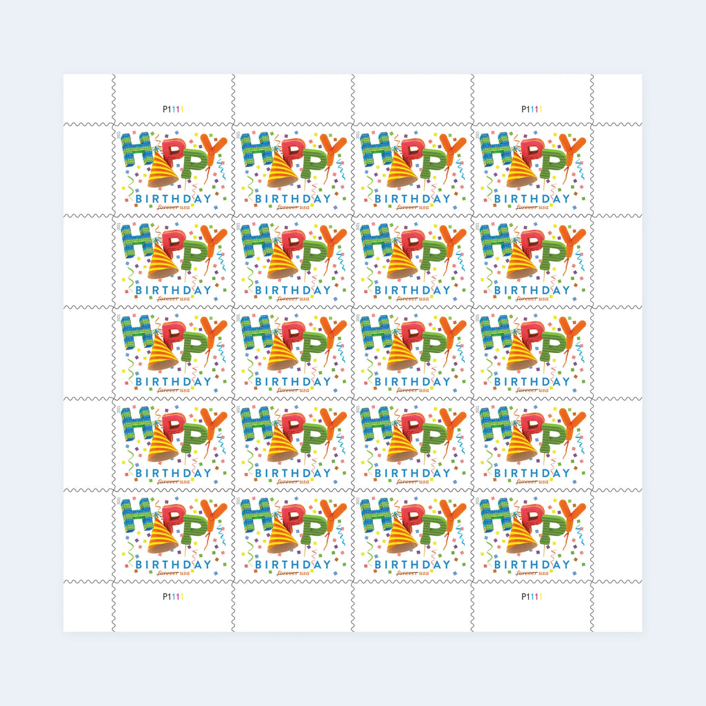 USPS 2021 Happy Birthday Forever Stamps Sheet of 20 - Mint (Scott #5635)