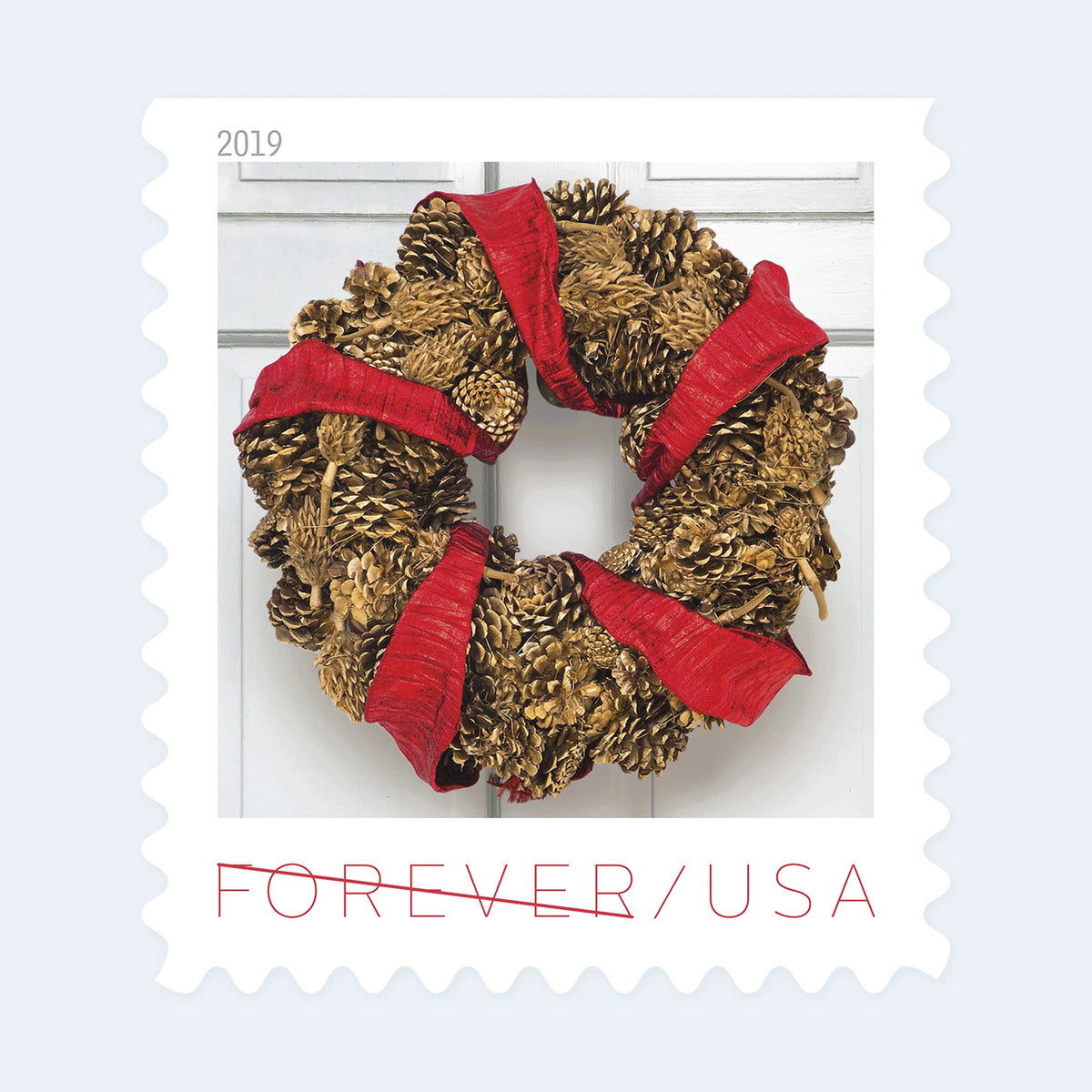 USPS 2019 Holiday Wreaths Forever Stamps Booklet of 20 - Mint (4 Designs, Scott #5424-5427)