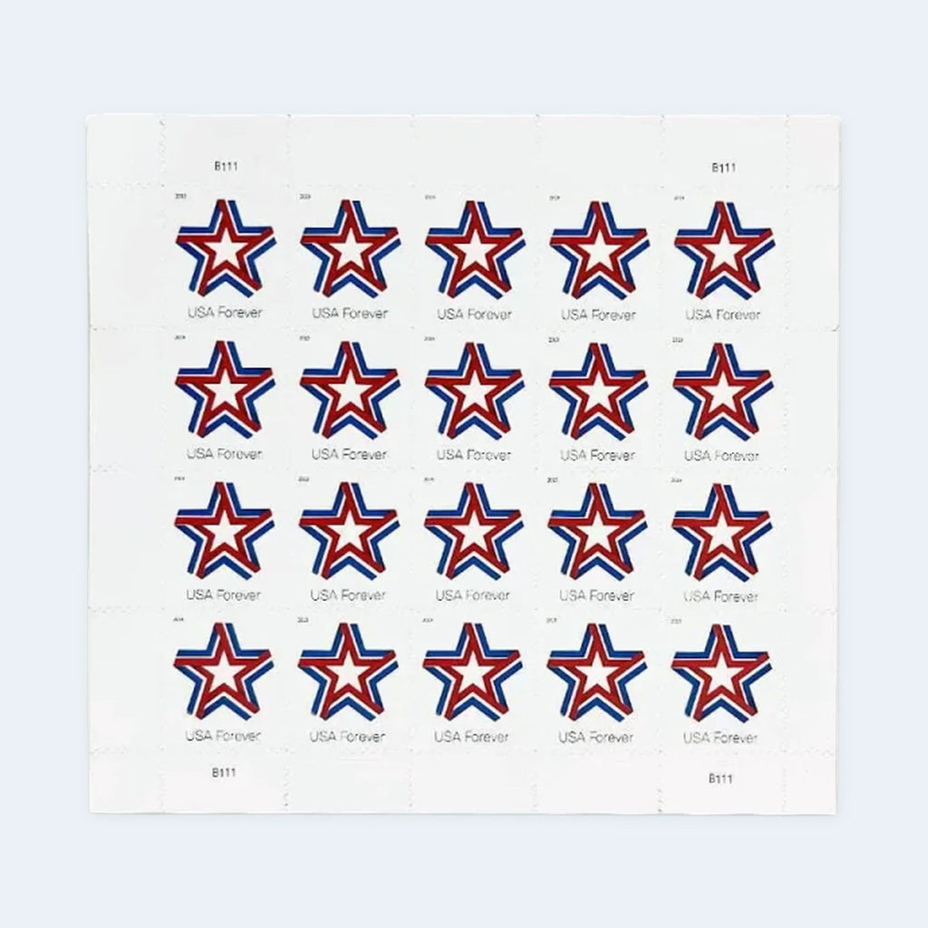 USPS Star Ribbon Forever Stamps Sheet of 20