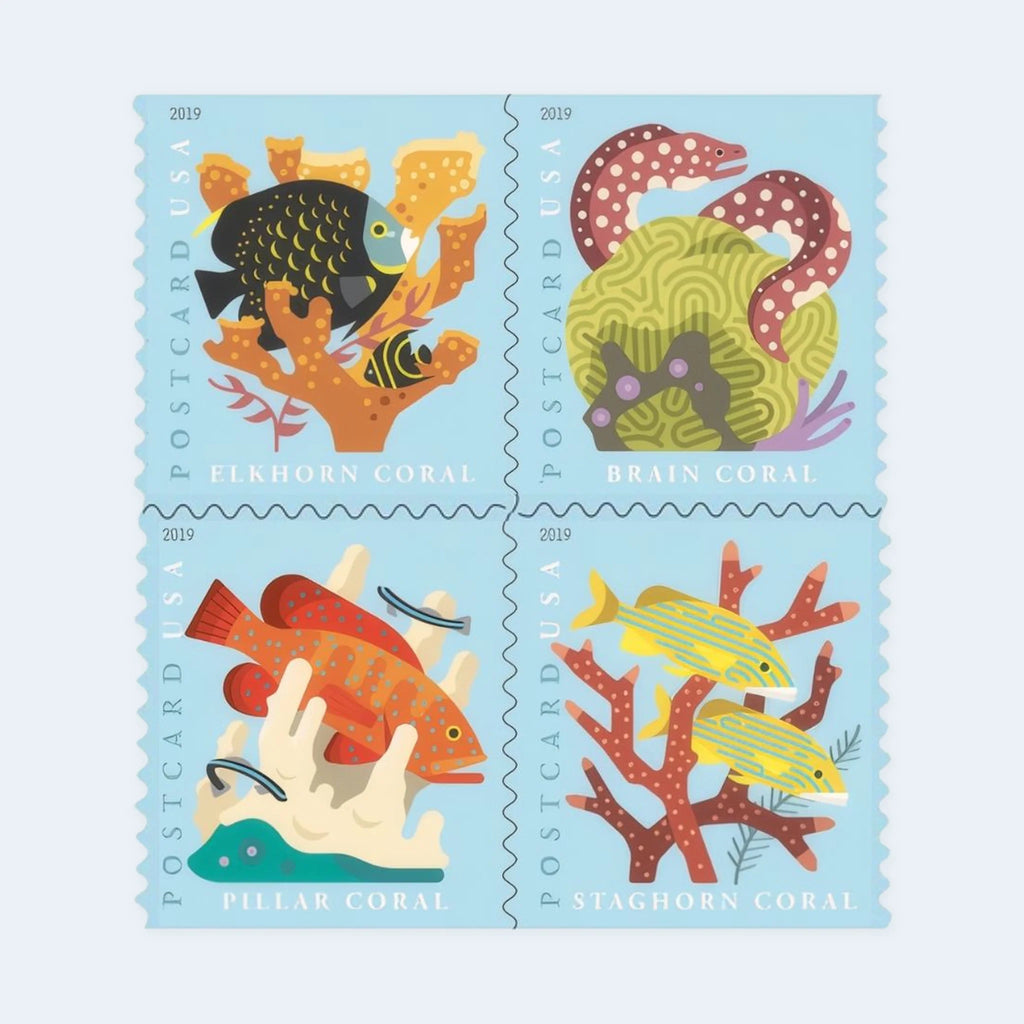 USPS Coral Reefs Postcard Stamps Sheet of 20