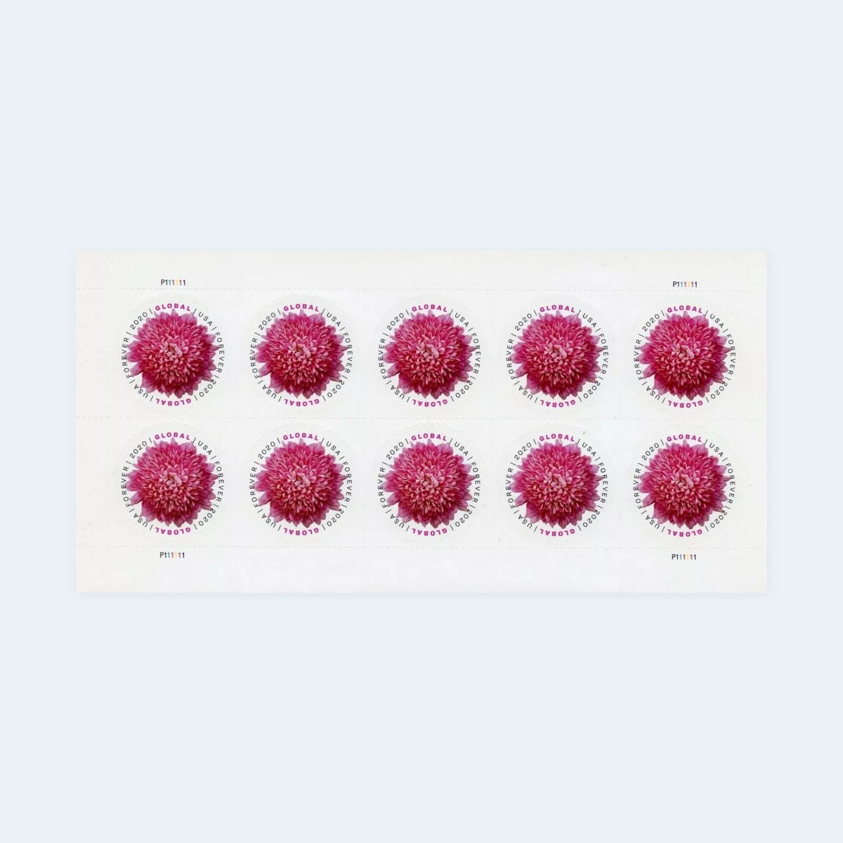 USPS Chrysanthemum Global Forever Stamps Sheet of 10