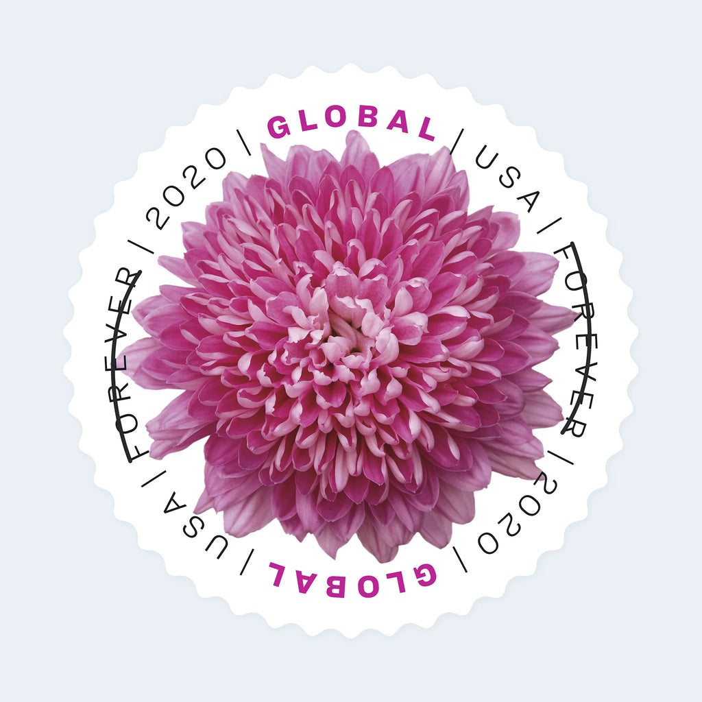 USPS Chrysanthemum Global Forever Stamps Sheet of 10