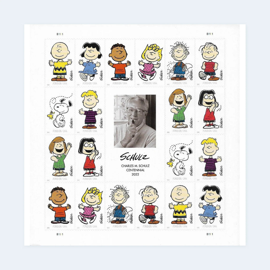 2022 USPS Charles M. Schulz Forever Stamps Pane of 20