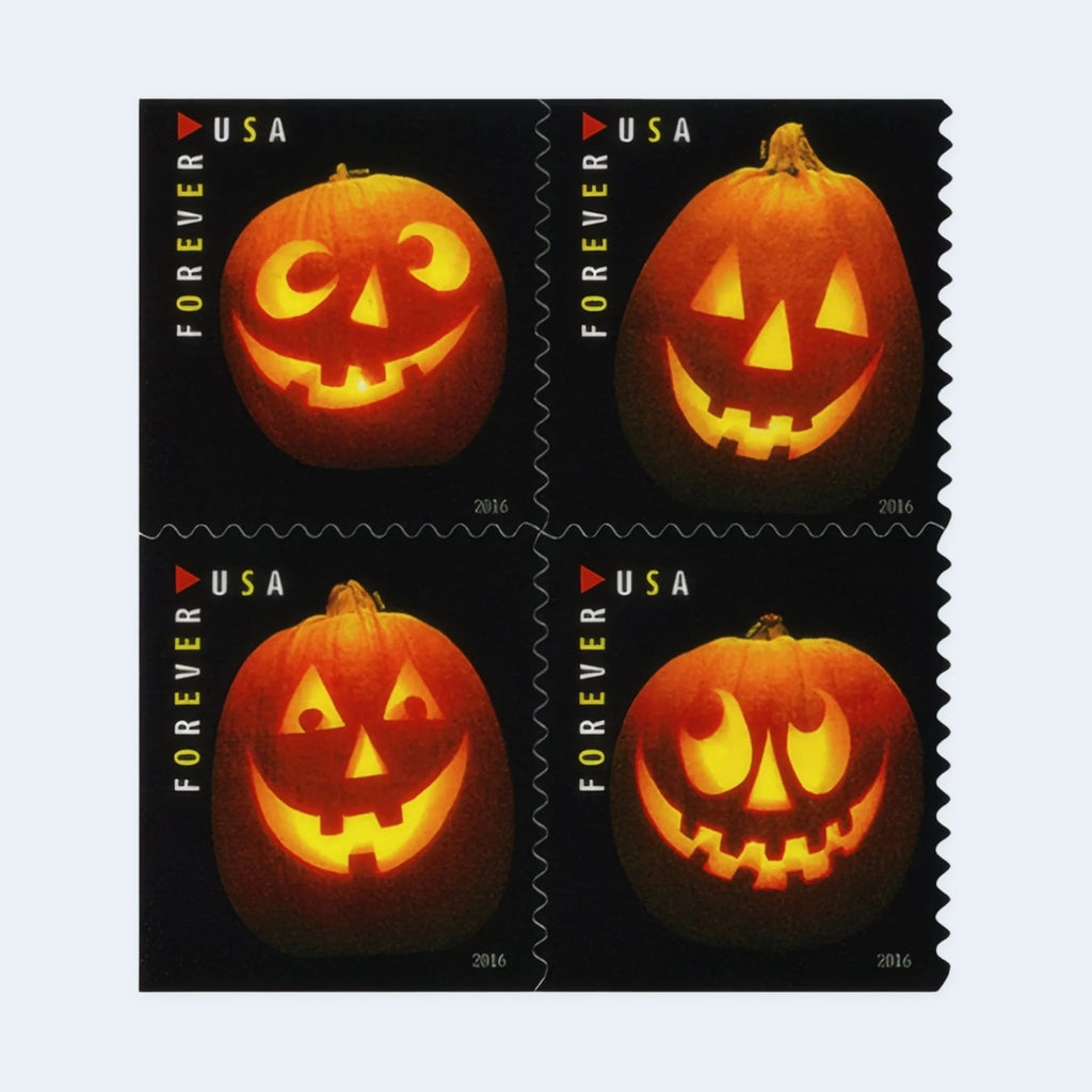 2016 USPS Jack-O’-Lanterns Forever Stamps Booklet of 20
