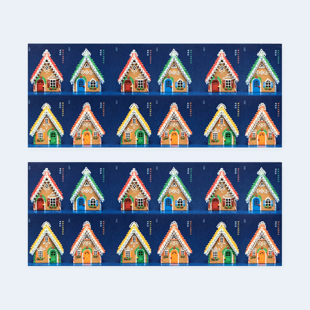 2013 USPS Gingerbread Houses Forever Stamps Booklet of 20