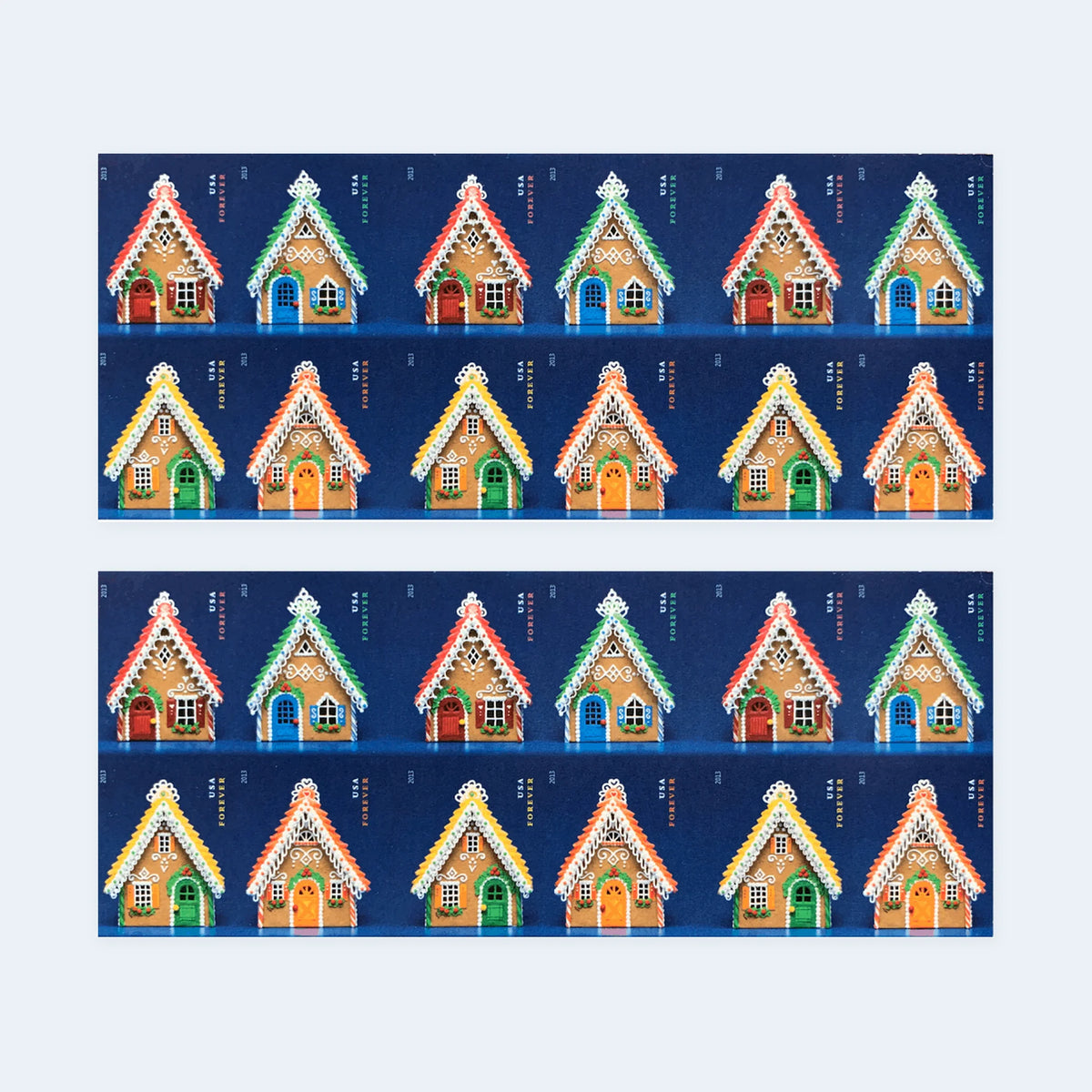 2013 USPS Gingerbread Houses Forever Stamps Booklet of 20