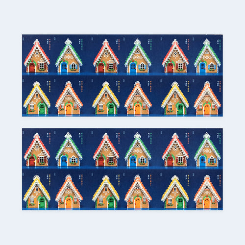 2013 USPS Gingerbread Houses Forever Stamps Booklet of 20