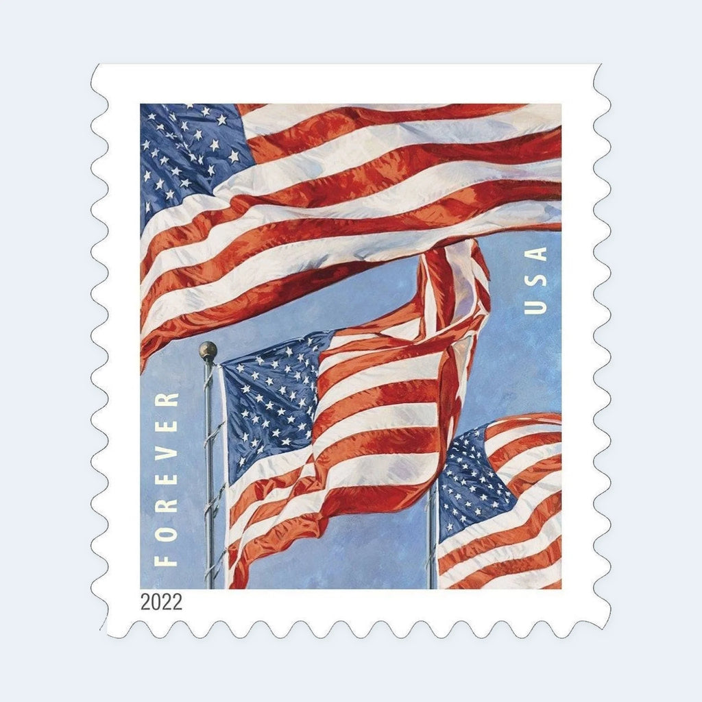 2022 USPS U.S. Flags Forever Stamps Pane of 20