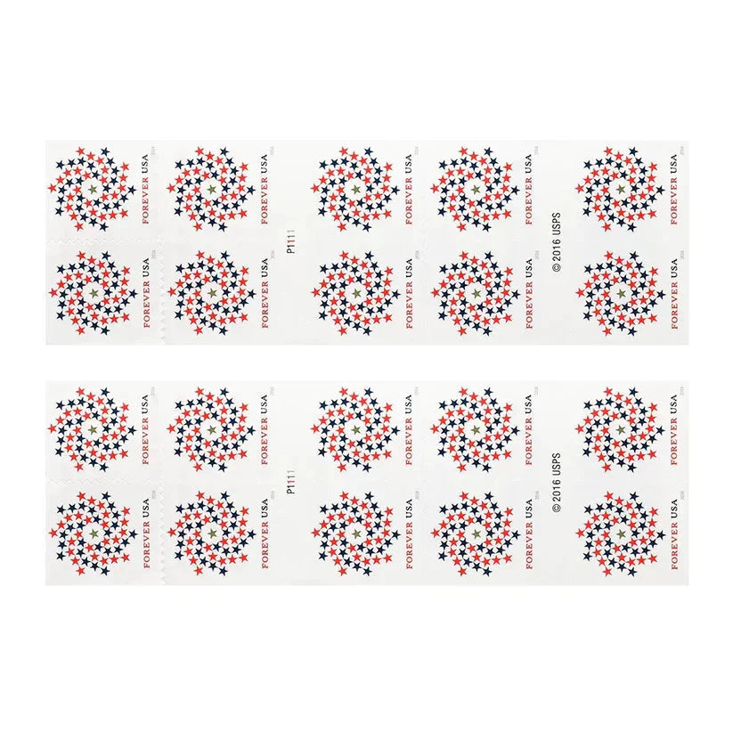 USPS Patriotic Spiral Forever Stamps Booklet of 10