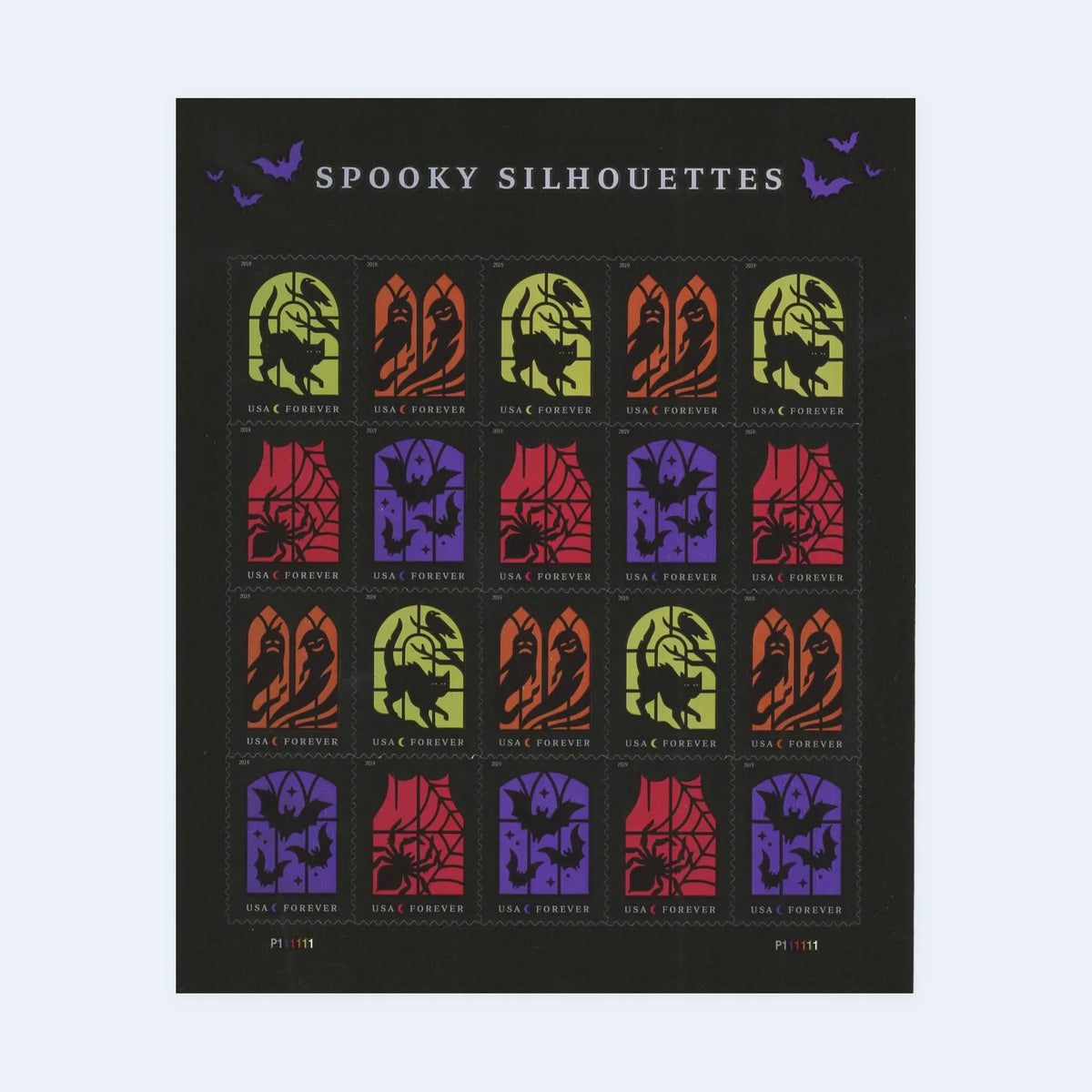 USPS Spooky Silhouettes Forever Stamps Sheet of 20