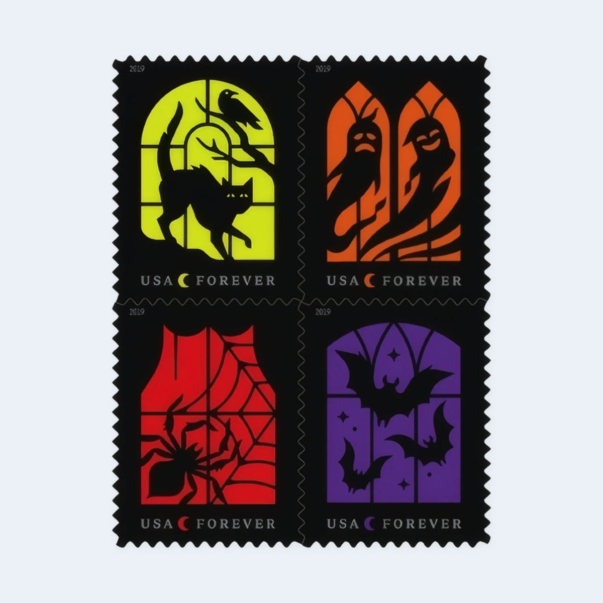 USPS Spooky Silhouettes Forever Stamps Sheet of 20