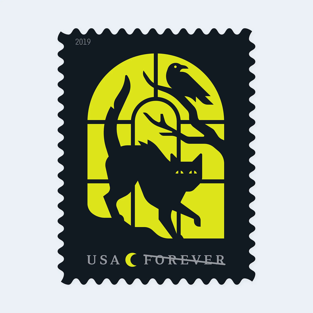 USPS Spooky Silhouettes Forever Stamps Sheet of 20