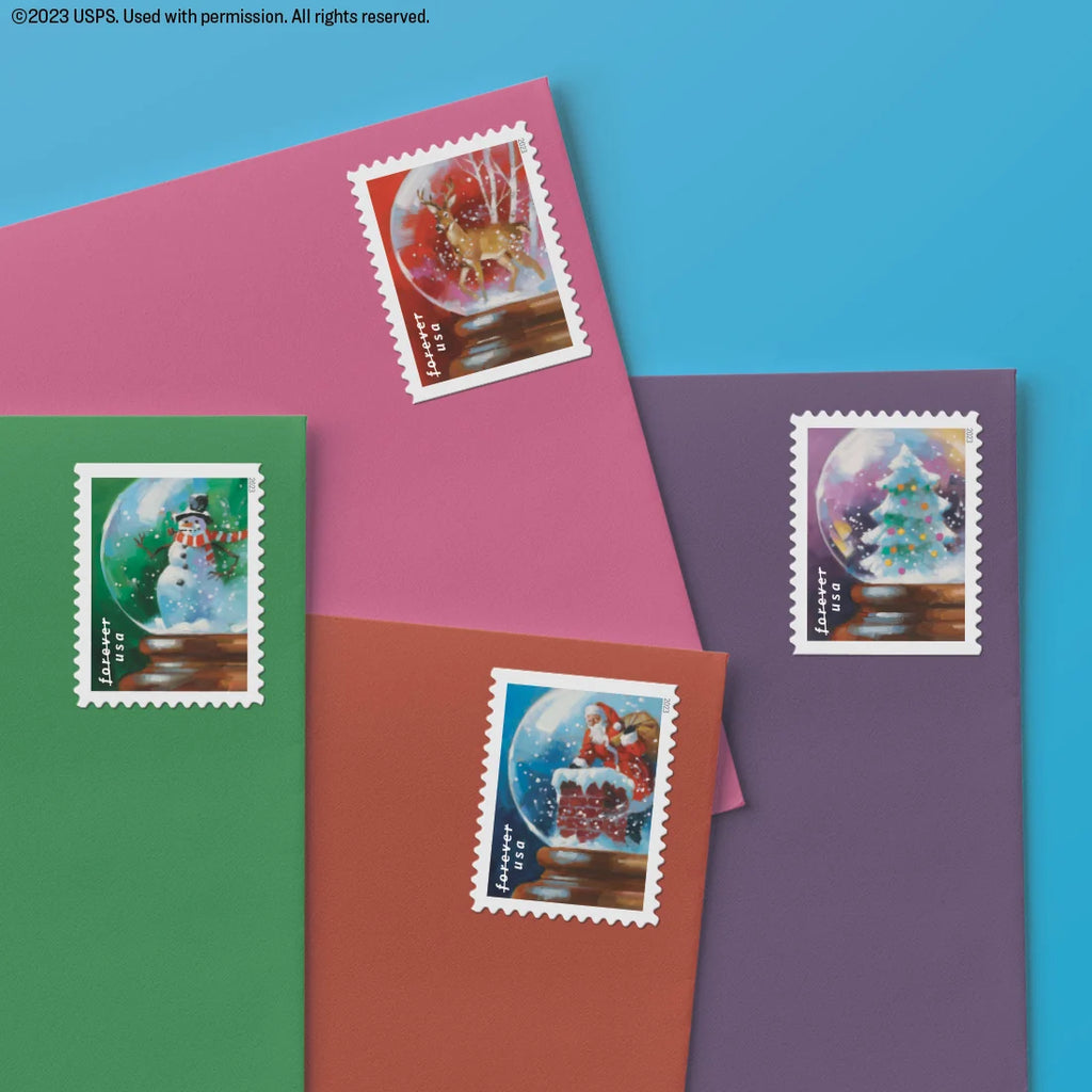 2023 USPS Snow Globes Forever Stamps Booklet of 20