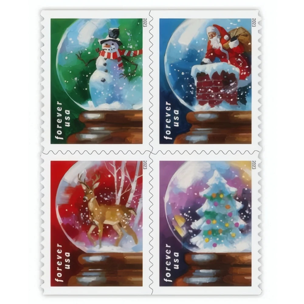2023 USPS Snow Globes Forever Stamps Booklet of 20