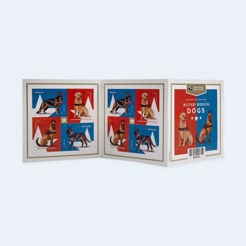 2019 USPS Military Working Dogs Forever Stamps Booklet of 20