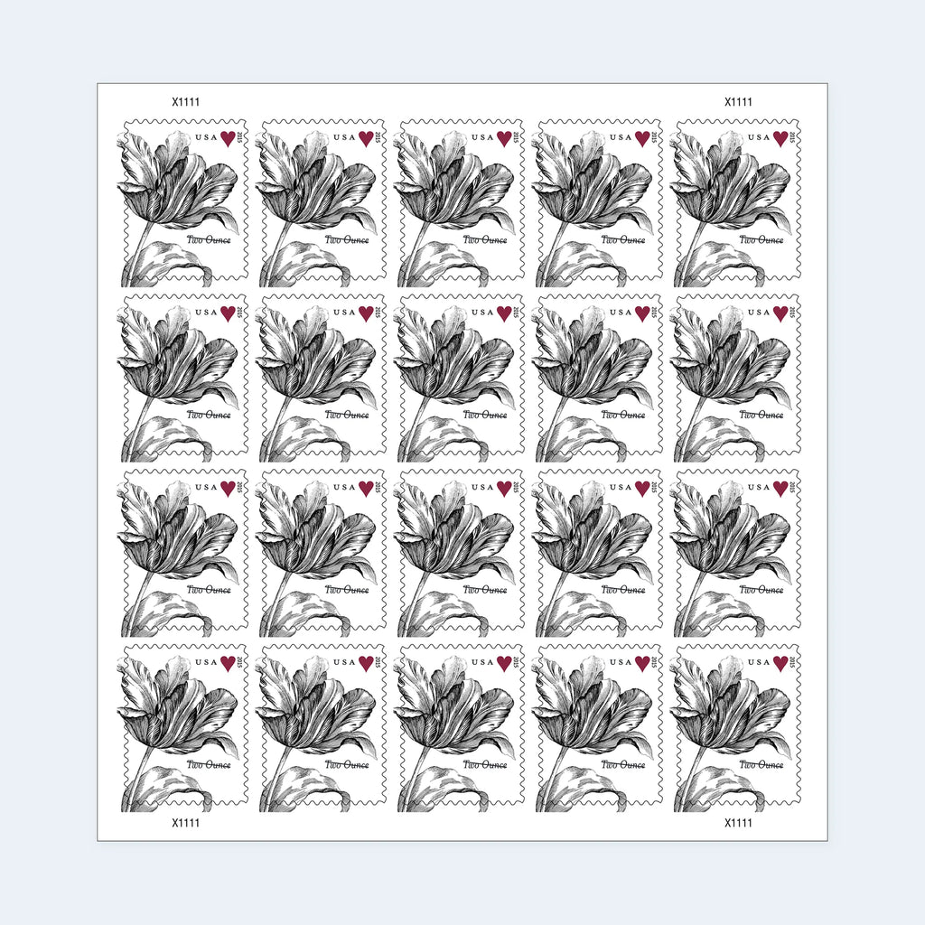 2015 USPS Vintage Tulip Two-Ounce Stamps Pane of 20