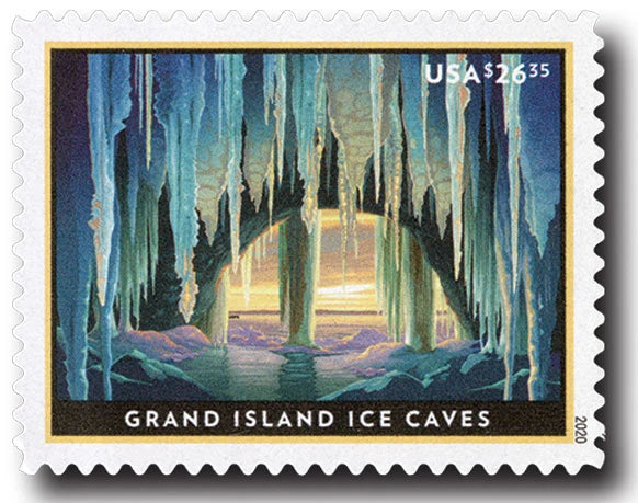 Big Island Ice Caves stamps issued by the United States Postal Service in 2020 (set of four).