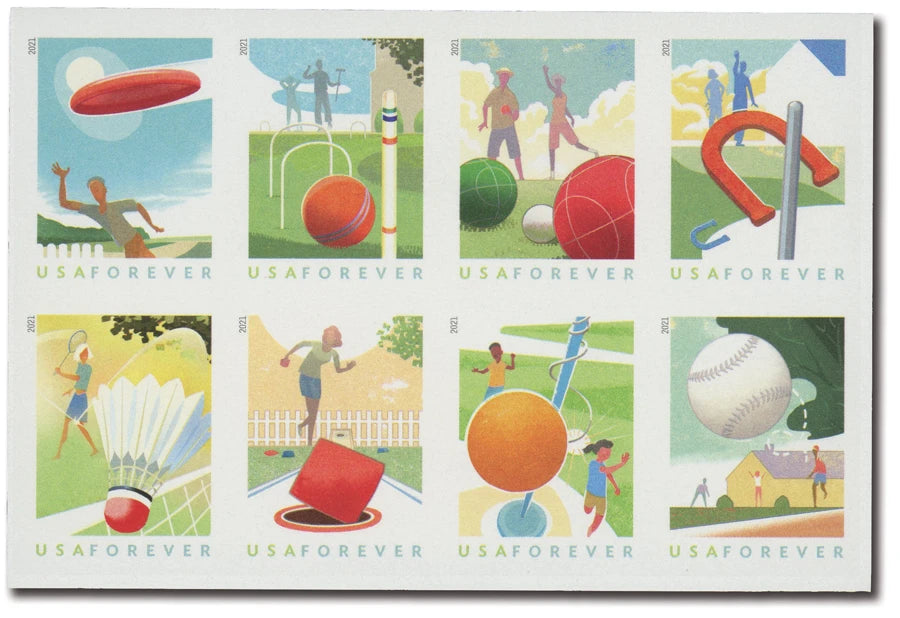 USPS Backyard Games Forever Stamps Sheet of 16