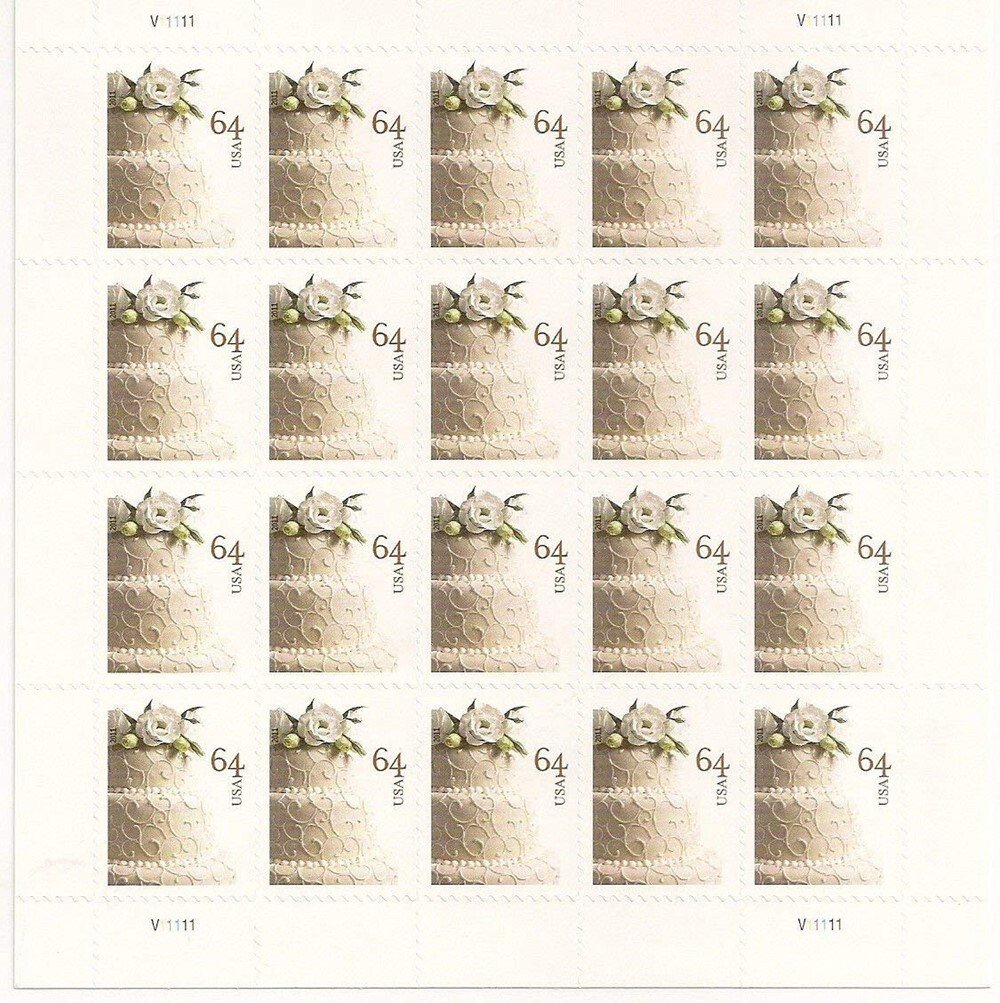 2014 USPS Wedding Cake 70¢ Stamps Pane of 20