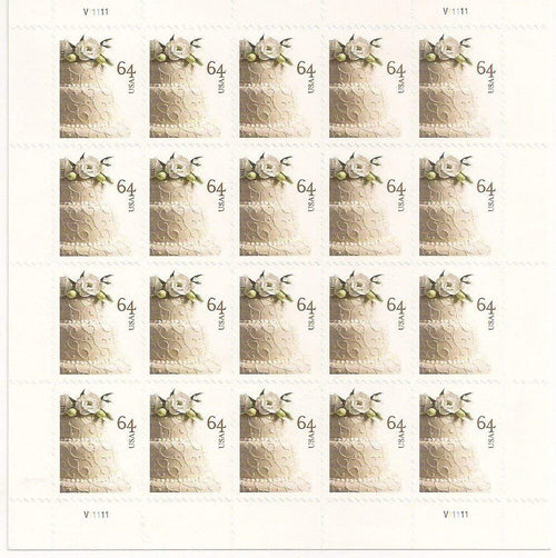 2014 USPS Wedding Cake 70¢ Stamps Pane of 20