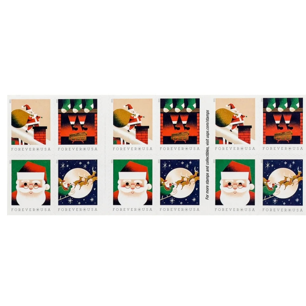 USPS A Visit from St. Nick Forever Stamps Booklet of 20