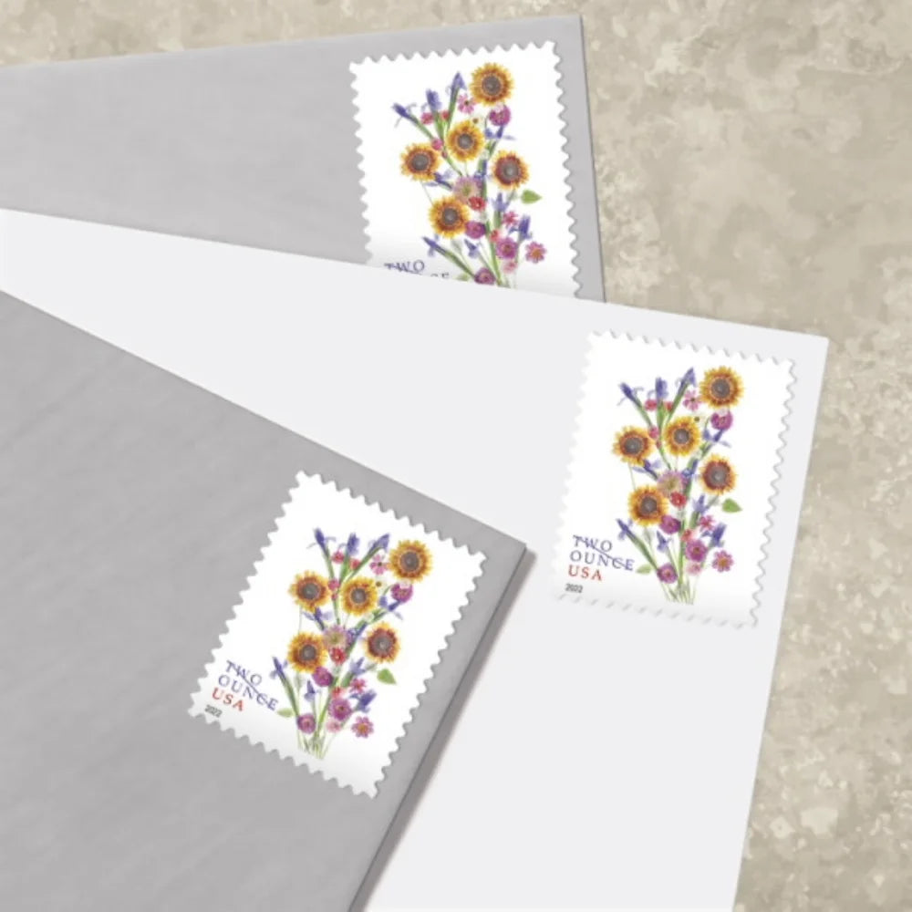 2022 USPS Sunflower Bouquet Two-Ounce Stamps Pane of 20