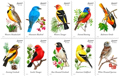 2014 USPS Songbirds Forever Stamps Booklet of 20