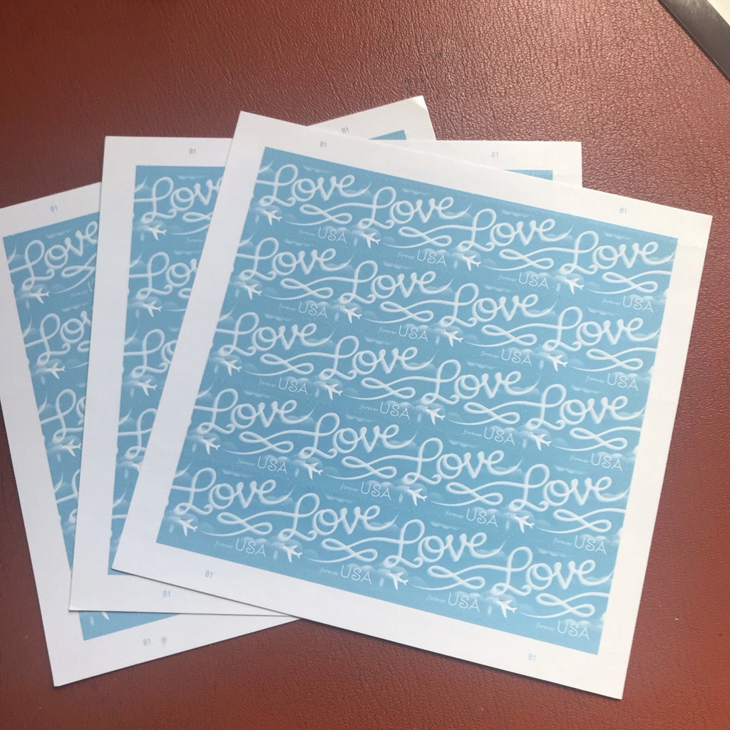 2017 USPS Love Skywriting Forever Stamps Pane of 20