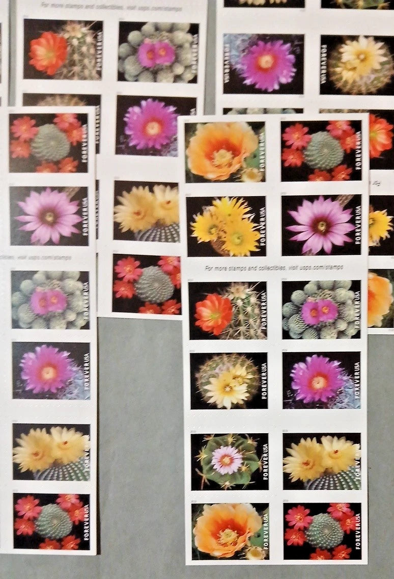 USPS 2019 Cactus Flowers Forever Stamps Booklet of 20 - Mint (10 Designs, Scott #5350-5359)