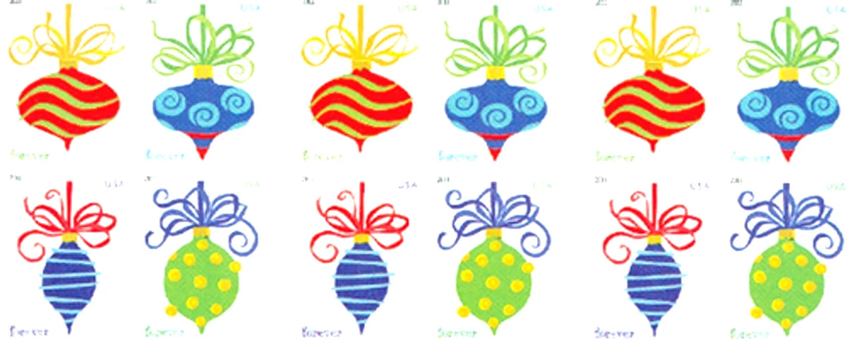 USPS Holiday Baubles Forever Stamps Booklet of 20