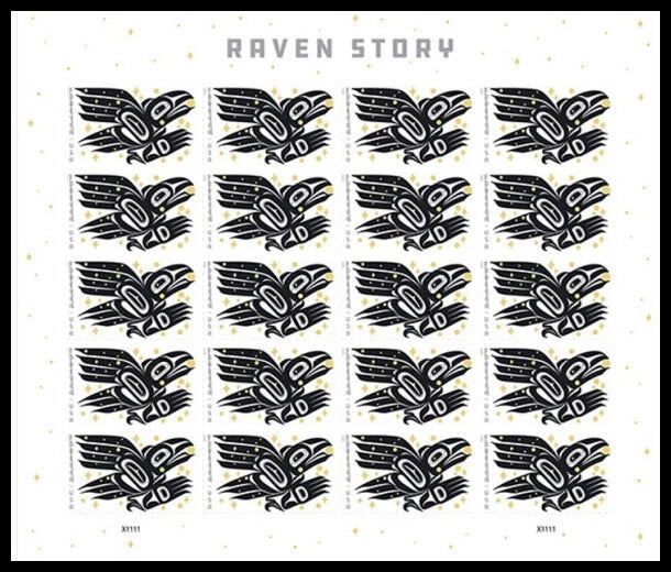 2021 USPS Raven Story Forever Stamps Pane of 20
